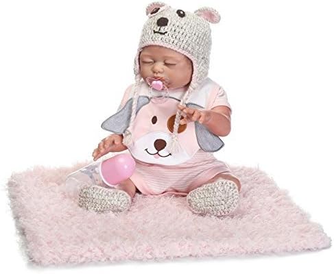 NCol Reborn Dolls, Lifelike Realistic Baby Dolls Full Body Silicone Vinyl, 20inch 50cm Waterproof Weighted Sleeping Baby Toys (Pink Girl Doll)