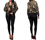 sexycherry Faddish Military Casual Camouflage Lightweight Thin Short Jacket Coat for Women