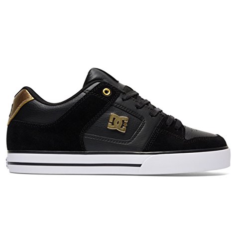 DC Men's Pure SE Skateboarding Shoe, Black/Gold, 10 D US