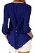 Chase Secret Womens Casual Hi low Solid Long Sleeve Blouse Top Shirts M Blue