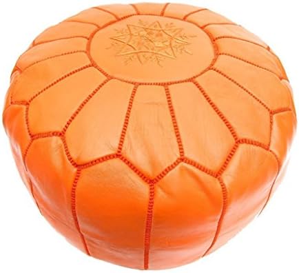 Atlas Moroccan Orange Pouf | Ottoman | Footstool