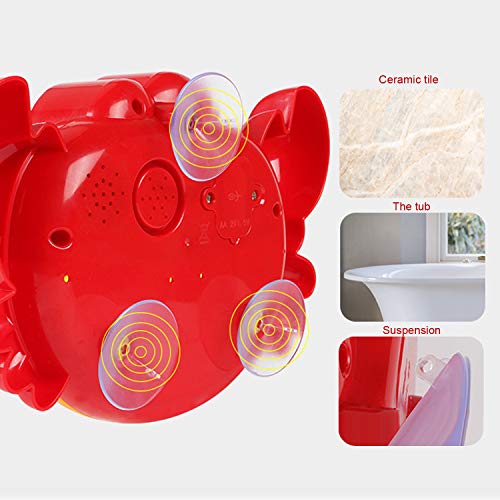 Gosear Bubble Machine, Bubble Blower, Bubble Maker Cute Funny Crab Shape Music Bubble Maker Machine Blower Toy with 12 Songs for Children Kids Baby Showers Bath Swimming Pool Bathtub - Thumbnail 2