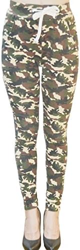 Alinfu Women Cotton Camo Jogger Pants Casual High Waist Sweatpants With Pockets (Medium, Army Green Camo)