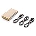 AASAMA Lightning Cable, 6 Feet Extra Long Certified Nylon Braided iPhone Charging Cord for iPhone, iPad and iPod with Leather Straps - Black in Grey (3 Pack)