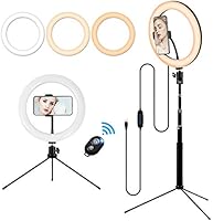 6.2'' Table Selfie Ring Light with Stand, Mini Desk Round Lamp Dimmable 3 Light Modes & 10 Brightness Level for...