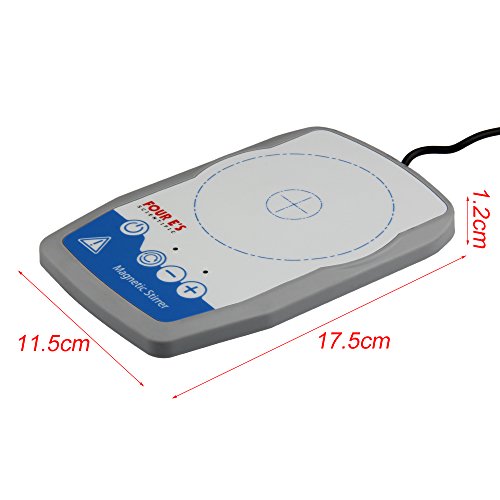 Four E's Scientific Ultra-flat Magnetic Mini-Stirrer with Stirrer Bar 15-1500rpm,US Plug