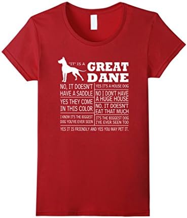 Women's It Is A Great Dane T-Shirt Gift Large Cranberry