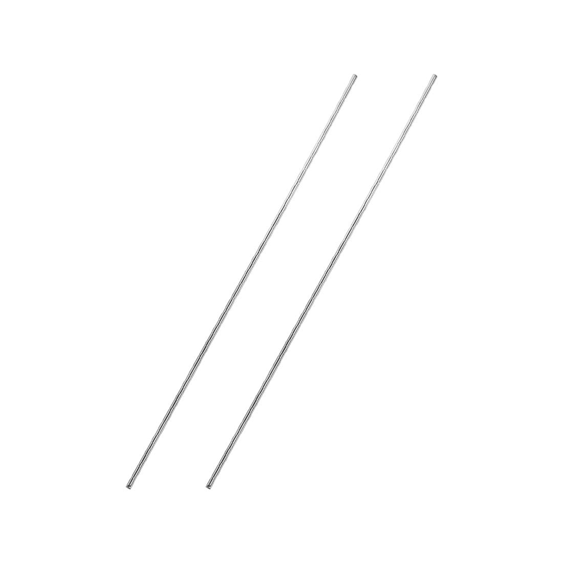 sourcing map 1.5mm x 200mm 304 Stainless Steel Solid Round Rod for DIY Craft - 2pcs