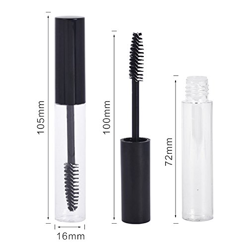 Coobbar 10ml 10pcs Empty Eyelashes Mascara Tube Vial Liquid Plastic Bottle Cosmetic Container With Black Cap