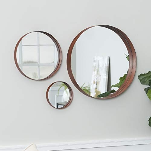 Walker Edison Copper Round Wall Mirror Set