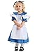 Fun Costumes Deluxe Toddler Alice in Wonderland Costume Alice in Wonderland Dress for Girls - Blue - 4T