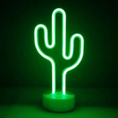 Amazon Led ネオン サイン ライト サボテン インテリア 雑貨 電池 おしゃれ オブジェ 看板 ネオン管 バラエティ本舗 テーブルランプ
