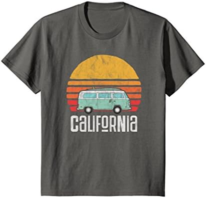 Kids Retro California Hippie Van Beach Bum Surfer T-Shirt 8 Asphalt