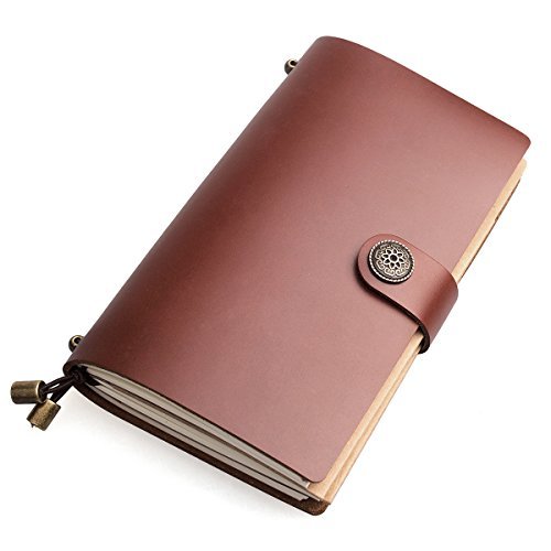 AYOUYA Leather Journal Writing Notebook Refillable Travellar Notebook Leather Notebook Paper Handmade Genuine Leather Writing Journal Diary 6.5 x 4 Inches, Perfect Gift for Art Sketchbook (brown)