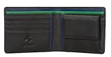Visconti Bond BD10 Mens Black with Multi Color Soft Thin Leather Bifold Wallet