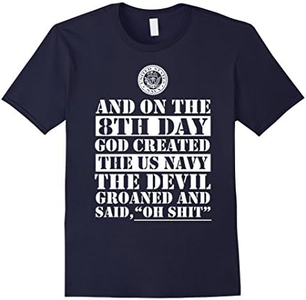 Mens And On The 8th Day God Created The US Navy Tshirt 3XL Navy