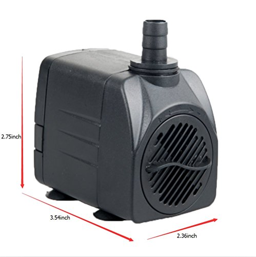 Maxzone 400 GPH (1500L/H, 25W) Submersible Water Pump- Ultra Quiet For Pond, Aquarium, Fish Tank Fountain, Powerful Water Pump with 6ft (1.8m) Power Cord - Thumbnail 6