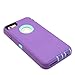 iPhone 6 Plus/6S Plus Case, Maxcury Hybrid Rubber Plastic Impact Defender Rugged Hard Case with Built-in Screen Protector and Belt Clip Holster(Purple/Lt Blue & Clip)