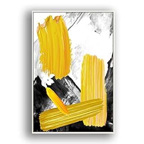 Framed Canvas Wall Art for Living Room, Bedroom Colored Brush Canvas Prints for Modern Home Decoration Ready to Hang - 16"x24" inches