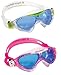 Aqua Sphere Vista Junior 2 Pack Swim Goggles Blue Lens w/Clear/Lime & Pink/White Frames