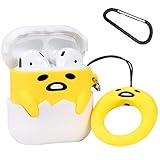 Gift-Hero Compatible with Airpods 1&2 Soft Silicone Cute Case,Cartoon 3D Fun Animal Food Funny Cool Kawaii Designer Kits Character Skin Fashion Chic Cover for Girls Boys Kids Teens Air pods (Lazy Egg)