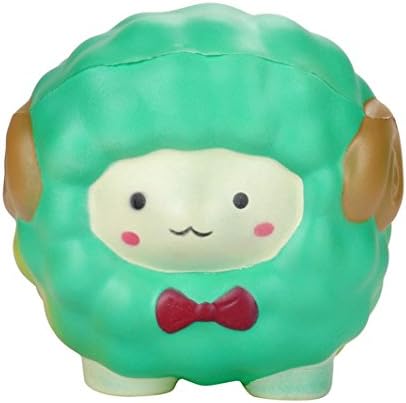 Jumbo Squishy Toy,Keliay Bow Sheep Squishy Slow Rising Cream Scented Decompression Toys (Green)