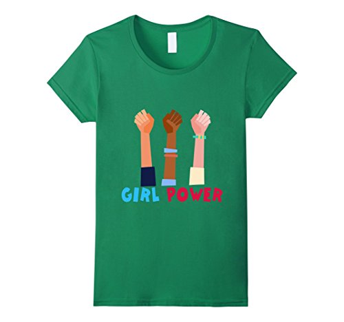 Womens Girl Power Great Feminist T-Shirt Medium Kelly Green
