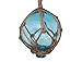 Hampton Nautical Light Blue Japanese Glass Ball Fishing Float with Brown Netting Decoration 3