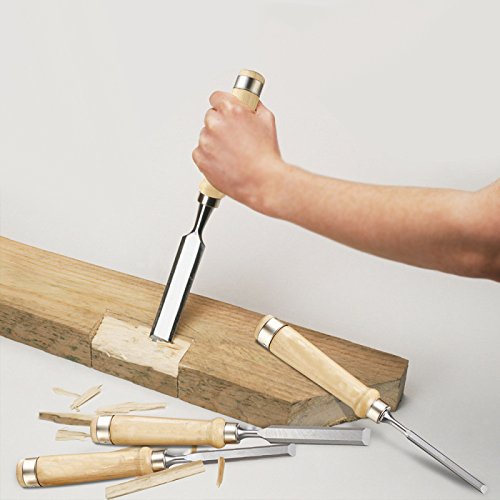TOOLTOO Wood Carving Knife Chisel Tools Kit – Carbon Steel Blade Wood Handle Storage Bag Professional Wood Craving Work, Set Of 12