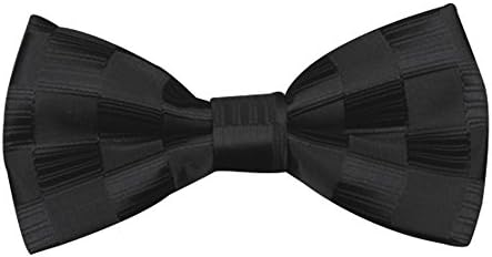 Lanpan New School Boys Kids Children Baby Bow Wedding Striped Colour Tie Necktie (black M)