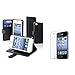 WalkNTalkOnline - Apple iPhone 4 4G & iPhone 4S Black Executive Specially Designed Leather Book Wallet Case With Credit Card/Business Card Holder