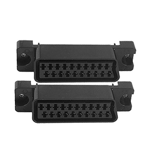 Aexit 2 Pcs Audio & Video Accessories Dual Row Pin 21 Way PCB Mount Scart Connectors & Adapters Socket CS-102