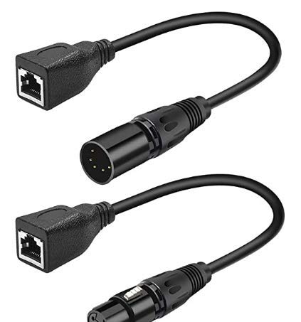 SiYear XLR to RJ45 DMX Ethernet Adapter - 5 Pin Male & Female Converter Cable (2 Pack)