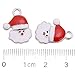 20pcs White & Red Enamel Christmas Santa Claus Charms Alloy Pendants