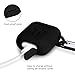 HDE Silicone Case for AirPods Protective Silicone Cover Skin for Apple AirPods Charging Case with Carabiner Keychain Belt Clip (Black)