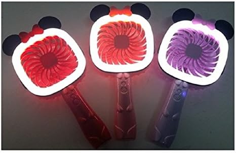 LED Portable Mini USB Battery Fan Air Cooling Handheld Fan Palm-Leaf Fan Personal Cooling Fans Desktop Fan for Home and Office,Indoor and Outdoor Activities (Mouse Random)