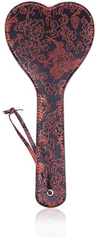 Isexywhips Adult Retro Figure Leather Hand Spanking Paddles Heart Shape Flirting Toys for Couples