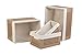 Wooden Storage Bin Container - Decorative Closet, Cabinet and Shelf Basket Organizer Lined with Machine Washable Soft Linen Fabric - Tan, Medium