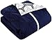 Chic Home Navy Reversible Bed in a Bag Comforter Set, King Size (4 Piece), Marcia - Microfiber Bedding Color Block Pintuck Pinch Pleat and Geometric Print - Comforter, Shams, Decorative Pillow