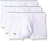 Lacoste Men's Essentials 3-Pack Cotton Trunk, White, Large