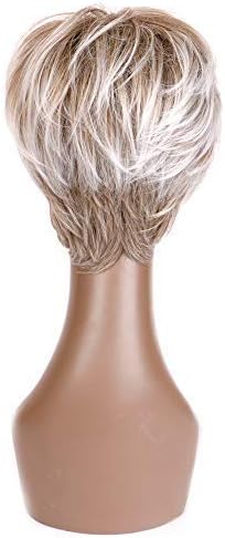Creamily Short Blonde Wigs for Women Pixie Cut Wigs with Bangs Natural Straight Layered Synthetic Hair Short Wig for Women Daily Cosplay Party Halloween Wig Blonde Mixed Brown - Image 3
