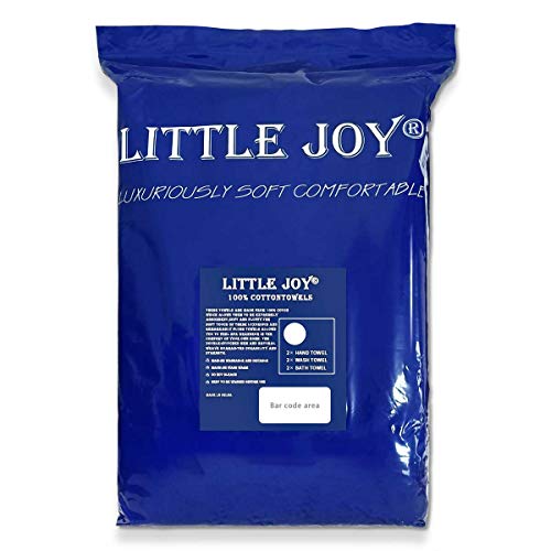 LITTLE JOY Bath Towels Set extra large 100% Cotton shower towels Highly Absorbent Super Soft Bathroom Towels Sets (White, Set of 6)