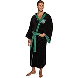 Official Harry Potter Hogwarts Slytherin Wizard Fleece Dressing Gown Bathrobe