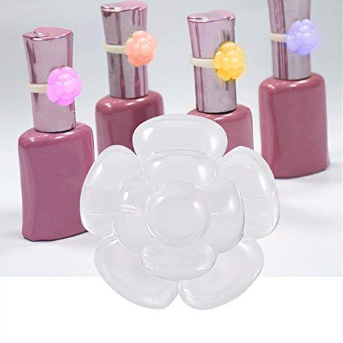 50Pcs/Set Polish Gel Nail Chart Ring, Flower Butterfly Manicure Tip for Nail Art Color Display Tool(Clear Flower)