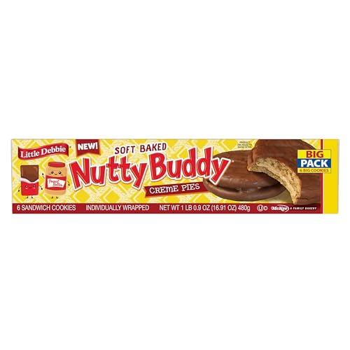 LITTLE DEBBIE NUTTY BUDDY CREME PIE BIG PACK, 16.9 OZ BOX