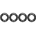 Paliston 25kN Rappel Ring for Rock Climbing Arborist and Hammock Black (4 pcs)