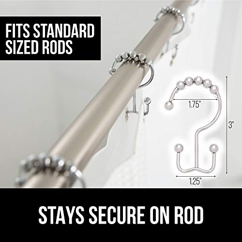Gorilla Grip Shower Curtain Hooks, Stainless Steel Rust Resistant Easy