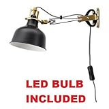 Ikea Clamp Wall Lamp Led (Bulb Included) Black Ranarp