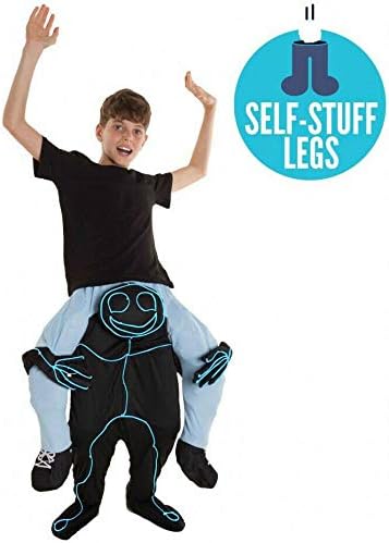 Lonestar Wholesalers Stick Man Kids Piggy Back Piggyback Costume Halloween Zombie Skeleton Unisex Boys Girls Ride On Pick Me Up