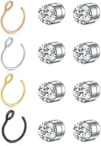 Longita Clip on Fake Nose Rings Magnetic Septum Stud Nose
